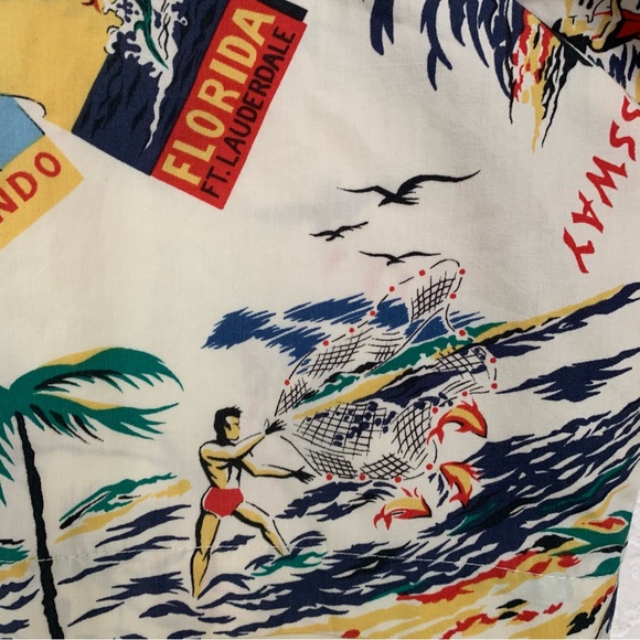 Vintage Florida Retro Postcard Turnpike Toll Collector Uniform Novelty Shirt Top - Picture 11 of 15